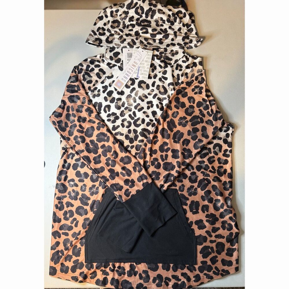 LuLaRoe Lightweight Hoodie – Leopard Print
